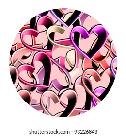 Circle love icon