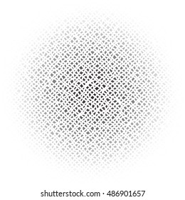 Circle low poly or dots banner or shape. Abstract background or pattern in black and white. Minimal design.