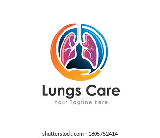 Circle lungs health care logo symbol design template