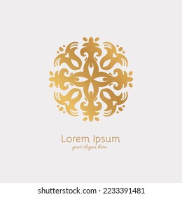Circle luxury vintage logo template design. Vector emblem in trendy style.
