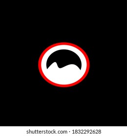 Circle with M letter logo design vector. Mountain logo.