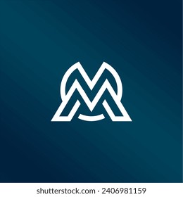 Círculo con vector de diseño de logotipo de letra M