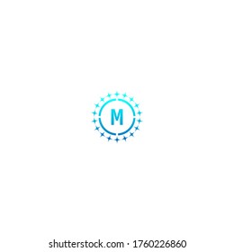 Circle M  logo letter design concept in gradient colors illustration