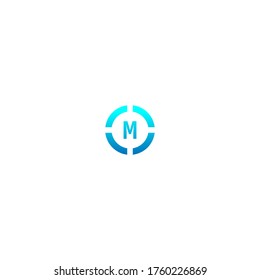 Circle M  logo letter design concept in gradient colors illustration