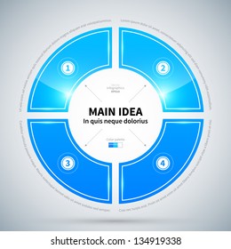 Circle made of 4 glossy options.