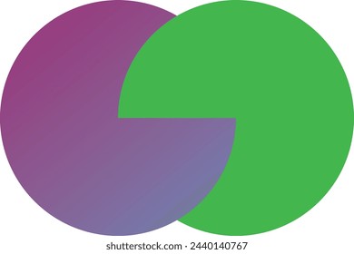 A circle made of blue and yellow-green gradation.vector icon illustration.