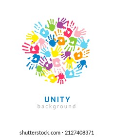Un círculo hecho de huellas. Símbolo de unidad o equipo.