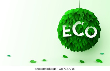 Circle made from leaves. The concept of green technology and ecology. Vector illustration