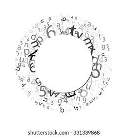 Circle made of letters and numbers