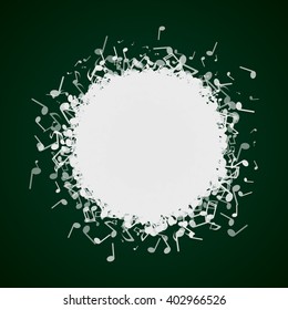 Circle made out of different music notes