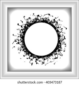 Circle made out of different music notes