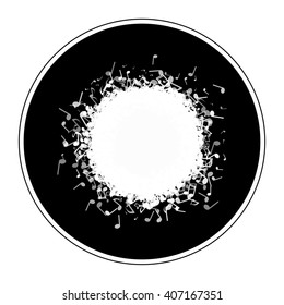 Circle made out of different music notes