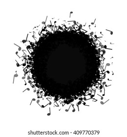 Circle Made Out Of Different Music Notes