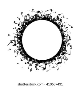 Circle Made Out Of Different Music Notes