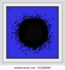 Circle made out of different music notes