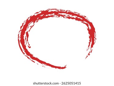 Círculo feito de traçado de pincel vermelho