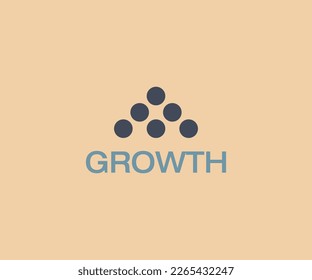circle made triangle growth mark vector logo templet.