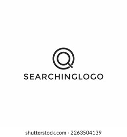 Circle Magnifying Glass, Search, Zoom, Find Logo Design Template