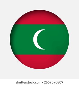 Icono de la bandera nacional de Circle Maldives, etiqueta engomada