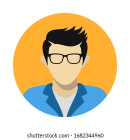 circle man avatar in flat design