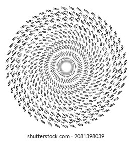 circle mandala art include leave shapes