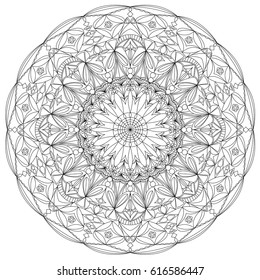 Circle mandala, coloring book, coloring page, adult coloring.