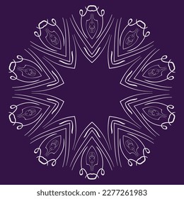 mandala circular con fondo rosa oscuro