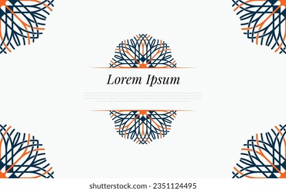 Circle mandala decorative line background. Simple line mosaic with colorful ornamental details.