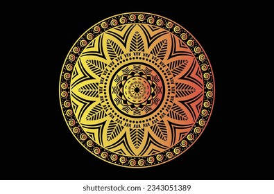 Plantilla de diseño Círculo Mandala, arte vector de Mandala moderno.