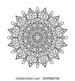 diseño de mandala en círculo.Ilustración vectorial de la bella mandala en el fondo. Imágenes prediseñadas de mandala aislada.