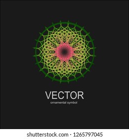 Circle mandala geometry, pattern element.