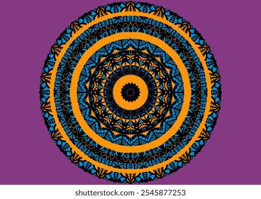 Circle Mandala line art,colorful pattern background,retro style,modern design.