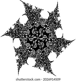 Circle mandala ornament black vector. 