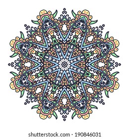 Circle mandala ornament. Lace vector illustration.