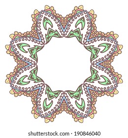 Circle mandala ornament. Lace vector illustration.