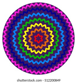 Circle mandala pattern. Decorative round ornament. Yoga logo, background for meditation poster. Oriental vector.