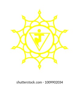 Circle mandala pattern. Manipura chakra vector illustration.