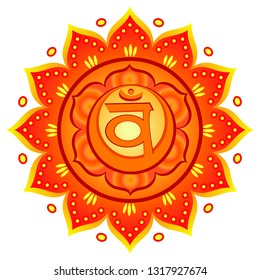 Circle mandala pattern. Swadhisthana chakra vector illustration.