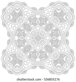 Circle mandala pattern. Vintage decorative round element. Circle ornament. East motif. Vector illustration.