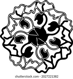 Circle mandala shape black vector