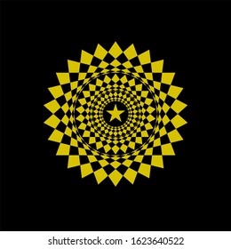 Circle mandala with star vector illustration