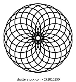 Circle mandala vector, spirograph, geometric logo design