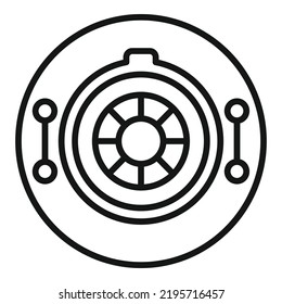 Circle manhole icon outline vector. City road. Metal steel