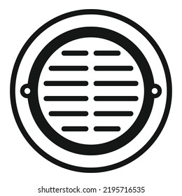 Circle manhole icon simple vector. City road. Metal steel
