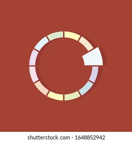 Circle of many objects on a red background