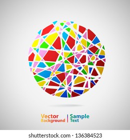 Circle from many parts, vector illustration