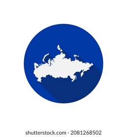 Circle Map of Russia Vector Illustration with long shadow