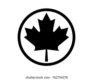 Circle Maple Leaf of Canada Symbol Logo Icon