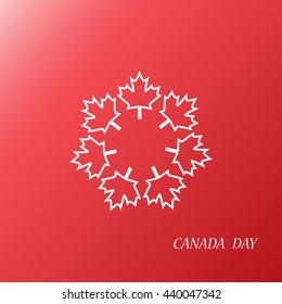 Circle of maple leaves, Canada Day greeting, vector