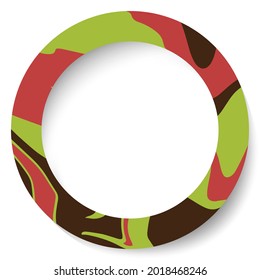 Marco de mármol circular sobre fondo colorido. Ilustración vectorial.
